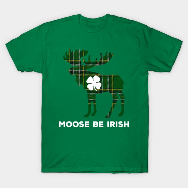 Moose Be Irish Funny St. Patrick's Day Shamrock T-Shirt by dewinpal